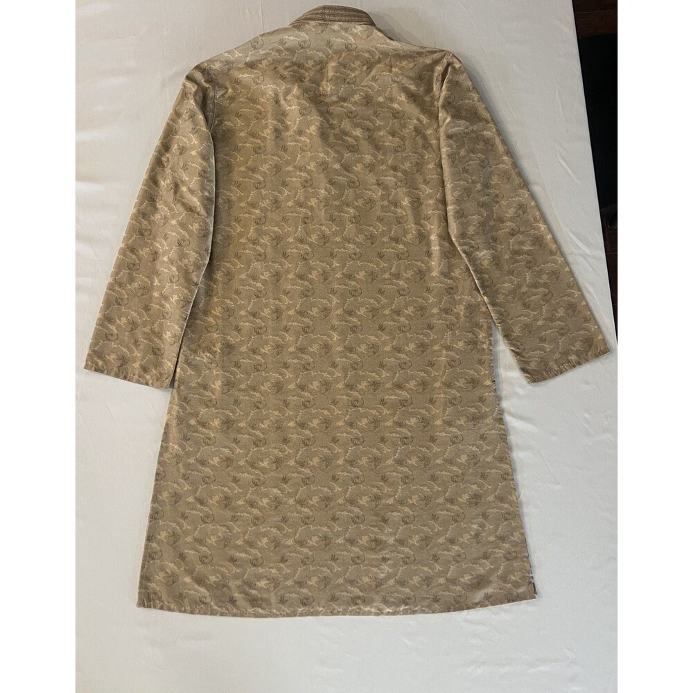 LUBNAN Men's Kurta Panjabi Sz 42 Us L Gold Embroidered Indian Pakistani Wedding